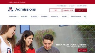UA Admissions | Welcome - University of Arizona