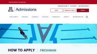 How to Apply: Freshmen | UA Admissions - University of Arizona