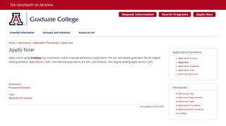Apply Now | The University of Arizona Graduate College