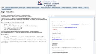 Login Instructions - Student Government - The University of Arizona ...