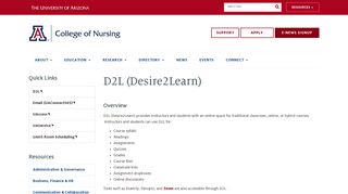 D2L (Desire2Learn) | University of Arizona College of Nursing