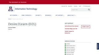 Desire2Learn (D2L) | Information Technology | University of Arizona
