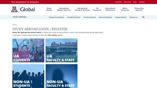 Study Abroad Login / Register - UA Global - University of Arizona