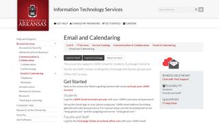 Email and Calendaring | IT Services | University of Arkansas