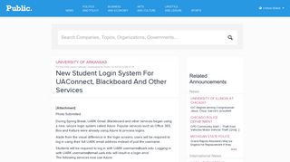 University of Arkansas (via Public) / New Student Login System for ...