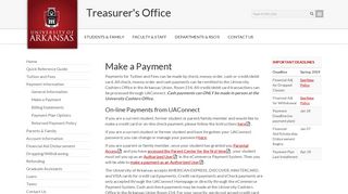 Make a Payment - Treasurer's Office - University of Arkansas