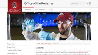 Students | University of Arkansas - Office of the Registrar