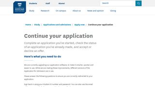 Continue your application - The University of Auckland