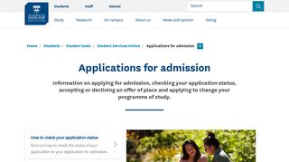 Applications for admission - The University of Auckland