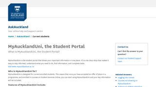 MyAucklandUni, the Student Portal - AskAuckland