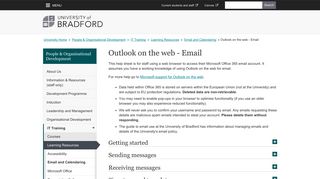 Outlook on the web - Email - University of Bradford