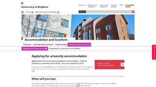 Applying for university accommodation - University of Brighton