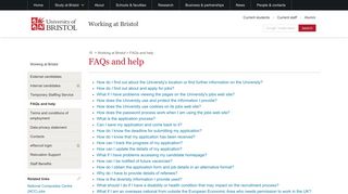 FAQs and help | Working at Bristol | University of Bristol