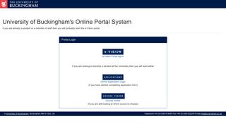Portal Login - University of Buckingham's Online Portal System