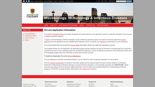 On-Line Application Information | University of Calgary