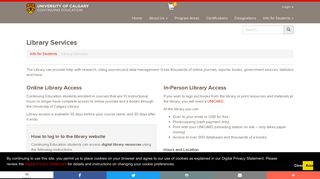 Library Services | University of Calgary Continuing Education