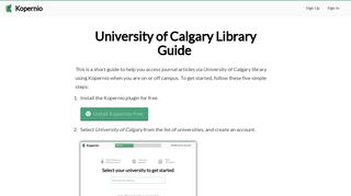 University of Calgary library guide for off-campus e-resource access ...