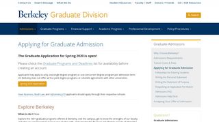 Applying for Graduate Admission - Berkeley Graduate Division - UC ...