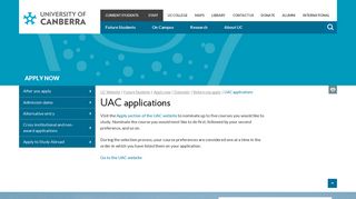 UAC applications - University of Canberra