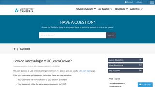 How do I access/login to UCLearn Canvas? - University of Canberra