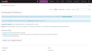 University of Canberra - MoodleDocs