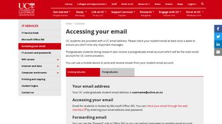 Accessing your email | University of Canterbury