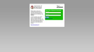 University of Chester: Sign In
