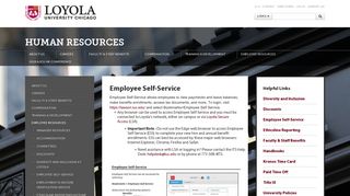 Employee Self-Service: Human Resources: Loyola University Chicago