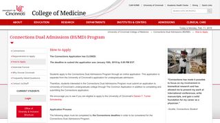 University of Cincinnati College of Medicine | Connections Dual ...