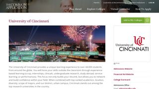 University of Cincinnati | The Common Application