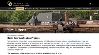 How to Apply | Graduate School | University of Colorado Boulder