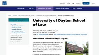 University of Dayton School of Law | The Law School Admission Council