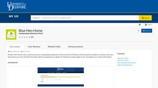 Blue Hen Home (Undergraduate Admissions Portal) | My UD