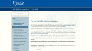 Parent/Guardian Services - University of Delaware