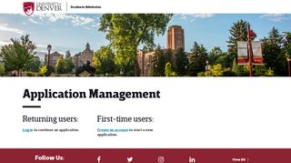 Application Management - Graduate Admission - University of Denver