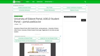 University of Eldoret Portal, UOELD Student Portal - portal.uoeld.ac.ke