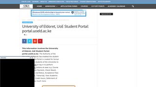 University of Eldoret, UoE Student Portal: portal.uoeld.ac.ke - Explore ...