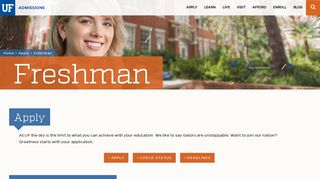 Freshman - UF Admissions - University of Florida