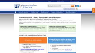 Off-Campus Access - George A. Smathers Libraries - University of ...
