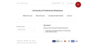 University of Fredericton Bookstore