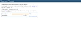 OAS - Applicant Login - University of Glasgow