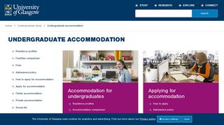 Undergraduate accommodation - University of Glasgow