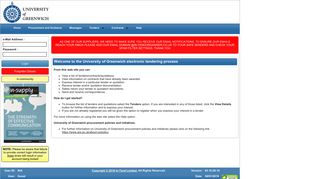 University of Greenwich Electronic Tendering Portal - Home