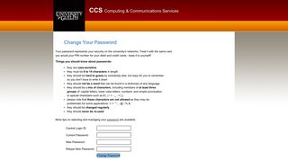 Change your password - University of Guelph
