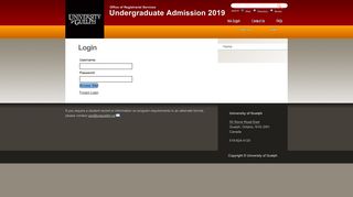 Login | Undergraduate Admission | University of Guelph