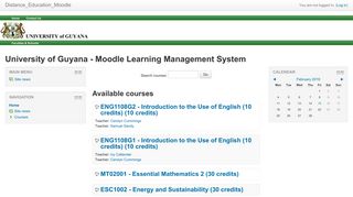 University of Guyana - Moodle Learning Management System