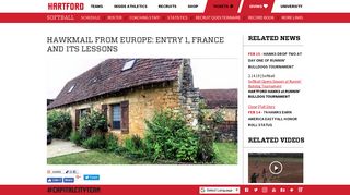 Hartford Hawks Athletics - Hawkmail From Europe: Entry 1, France ...