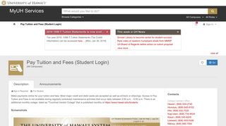 Pay Tuition and Fees (Student Login) | All Campuses | MyUH Services