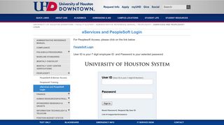 eServices and PeopleSoft Login | University of Houston-Downtown