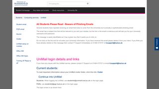 UniMail - University of Huddersfield